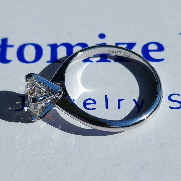 IGI 1.50CT Round Lab Created Diamond Engagement Ring In 14k Gold,H-VS1 - Picture 9 of 13